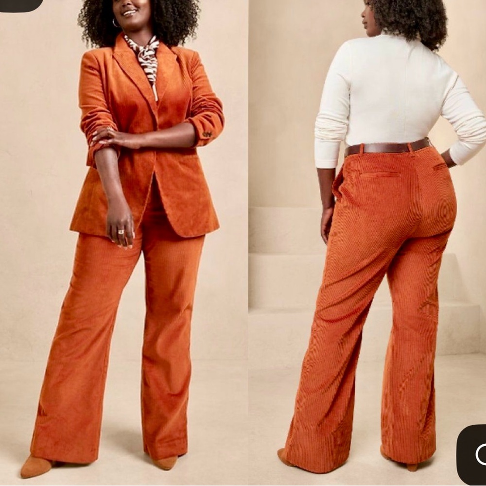 Banana Republic Orange Corduroy Boot Cut Pants